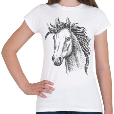 PRINTFASHION ló - Női póló - Fehér