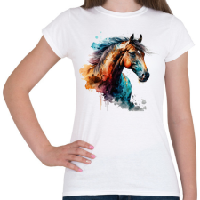 PRINTFASHION Ló - Női póló - Fehér női póló