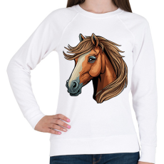 PRINTFASHION Ló - Női pulóver - Fehér