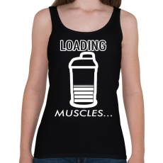 PRINTFASHION Loading Muscles - Női atléta - Fekete