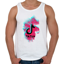 PRINTFASHION Lobogó Tik Tok logo - Férfi atléta - Fehér atléta, trikó