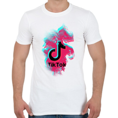 PRINTFASHION Lobogó Tik Tok logo - Férfi póló - Fehér