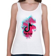 PRINTFASHION Lobogó Tik Tok logo - Női atléta - Fehér