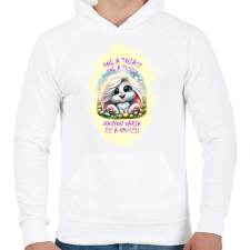 PRINTFASHION Locsolkodós póló - Férfi kapucnis pulóver - Fehér férfi pulóver, kardigán