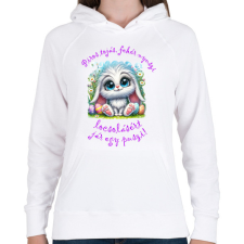 PRINTFASHION Locsolkodós póló Húsvétra - Női kapucnis pulóver - Fehér női pulóver, kardigán