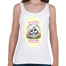 PRINTFASHION Locsolkodós póló - Női atléta - Fehér női trikó