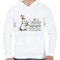 PRINTFASHION LOCSOLKODÓS PÓLÓM - Férfi kapucnis pulóver - Fehér