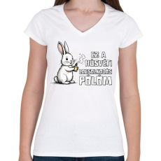 PRINTFASHION LOCSOLKODÓS PÓLÓM - Női V-nyakú póló - Fehér