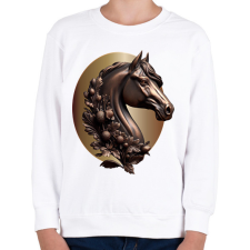 PRINTFASHION Lófej bronzból - Gyerek pulóver - Fehér gyerek pulóver, kardigán