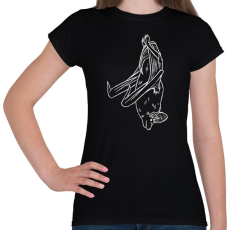 PRINTFASHION Lógó denevér - fehér - Női póló - Fekete