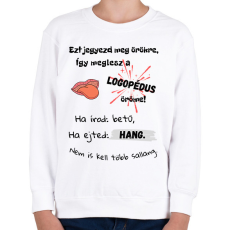 PRINTFASHION Logopédus versike - Gyerek pulóver - Fehér