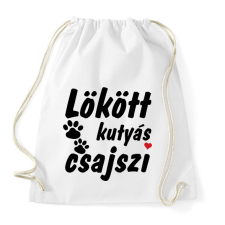 PRINTFASHION Lökött kutyás csajszi - Sportzsák, Tornazsák - Fehér tornazsák