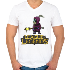 PRINTFASHION LOL Jax - Férfi V-nyakú póló - Fehér