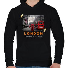 PRINTFASHION london - Férfi kapucnis pulóver - Fekete férfi pulóver, kardigán