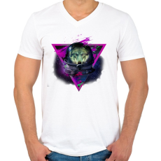 PRINTFASHION Lonely astronaut 3 - Férfi V-nyakú póló - Fehér