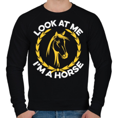 PRINTFASHION Look I'm a horse - Férfi pulóver - Fekete
