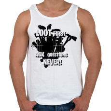 PRINTFASHION Loot first - Férfi atléta - Fehér