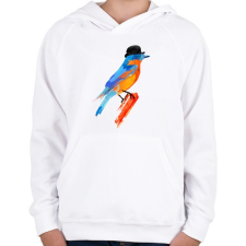 PRINTFASHION Lord bird - Gyerek kapucnis pulóver - Fehér gyerek pulóver, kardigán