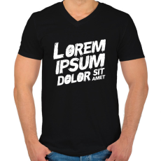 PRINTFASHION Lorem ipsum - Férfi V-nyakú póló - Fekete