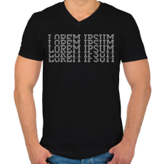 PRINTFASHION Lorem ipsum - Férfi V-nyakú póló - Fekete