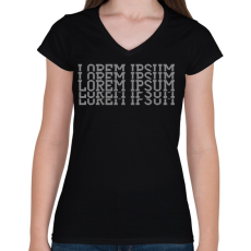 PRINTFASHION Lorem ipsum - Női V-nyakú póló - Fekete