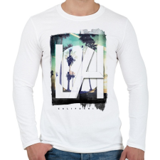 PRINTFASHION Los Angeles - Férfi hosszú ujjú póló - Fehér férfi póló