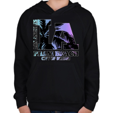 PRINTFASHION Los angeles  - Gyerek kapucnis pulóver - Fekete gyerek pulóver, kardigán