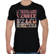 PRINTFASHION los angeles venice beach california - Férfi póló - Fekete férfi póló