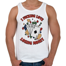 PRINTFASHION Losing money - Férfi atléta - Fehér atléta, trikó