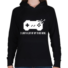 PRINTFASHION LOST A LOT OF XP - Női kapucnis pulóver - Fekete