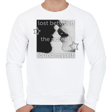 PRINTFASHION Lost Between the notes, I found myself - Férfi pulóver - Fehér férfi pulóver, kardigán