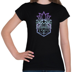 PRINTFASHION Lótusz D20 (lila) - Női póló - Fekete