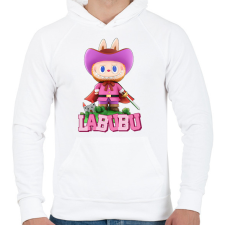 PRINTFASHION Lovag Labubu - Férfi kapucnis pulóver - Fehér férfi pulóver, kardigán