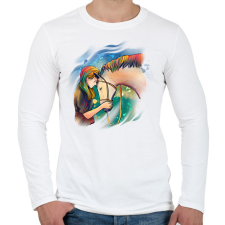 PRINTFASHION Lovaglás - Férfi hosszú ujjú póló - Fehér férfi póló