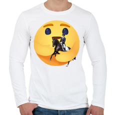 PRINTFASHION Lovaglás - Férfi hosszú ujjú póló - Fehér