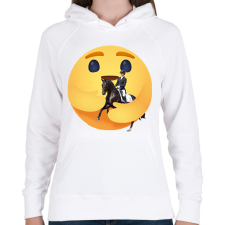 PRINTFASHION Lovaglás - Női kapucnis pulóver - Fehér női pulóver, kardigán