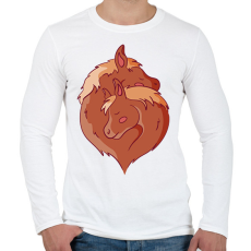 PRINTFASHION Lovak - Férfi hosszú ujjú póló - Fehér