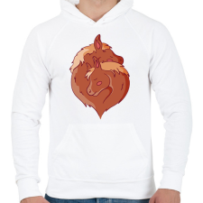 PRINTFASHION Lovak - Férfi kapucnis pulóver - Fehér férfi pulóver, kardigán