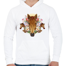 PRINTFASHION Lovak - Férfi kapucnis pulóver - Fehér férfi pulóver, kardigán