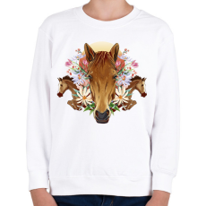 PRINTFASHION Lovak - Gyerek pulóver - Fehér