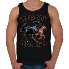 PRINTFASHION lovas - Férfi atléta - Fekete atléta, trikó