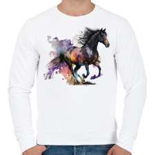 PRINTFASHION Lovas - Férfi pulóver - Fehér férfi pulóver, kardigán