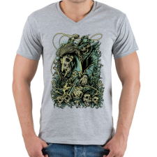 PRINTFASHION Lovas - Férfi V-nyakú póló - Sport szürke férfi póló