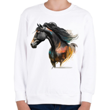 PRINTFASHION Lovas - Gyerek pulóver - Fehér gyerek pulóver, kardigán