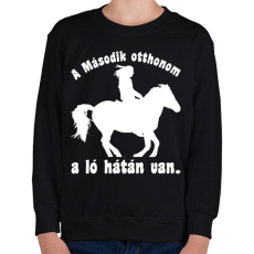 PRINTFASHION lovas - Gyerek pulóver - Fekete