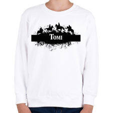 PRINTFASHION Lovas minta - Névvel - Gyerek pulóver - Fehér gyerek pulóver, kardigán