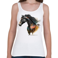 PRINTFASHION Lovas - Női atléta - Fehér női trikó