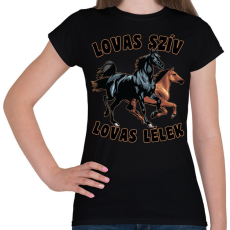 PRINTFASHION lovas - Női póló - Fekete