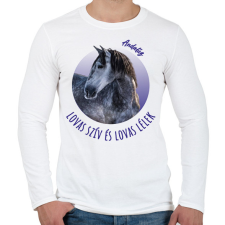 PRINTFASHION Lovas szív - Andalúz - Férfi hosszú ujjú póló - Fehér férfi póló
