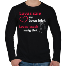 PRINTFASHION Lovas szív és lovas lélek... - Férfi hosszú ujjú póló - Fekete férfi póló